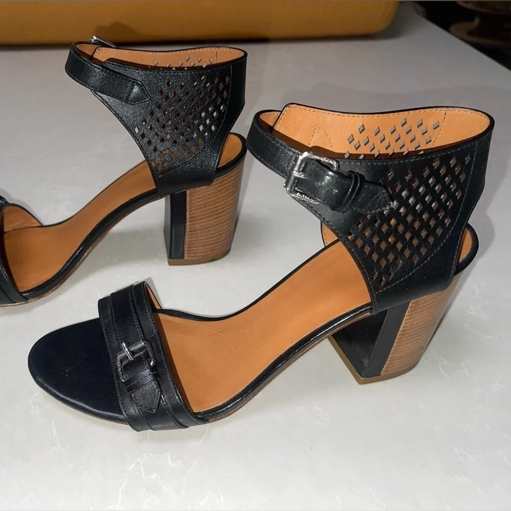 EUC Marc By Marc Jacobs Diamonds Black Leather Heeled Sandals